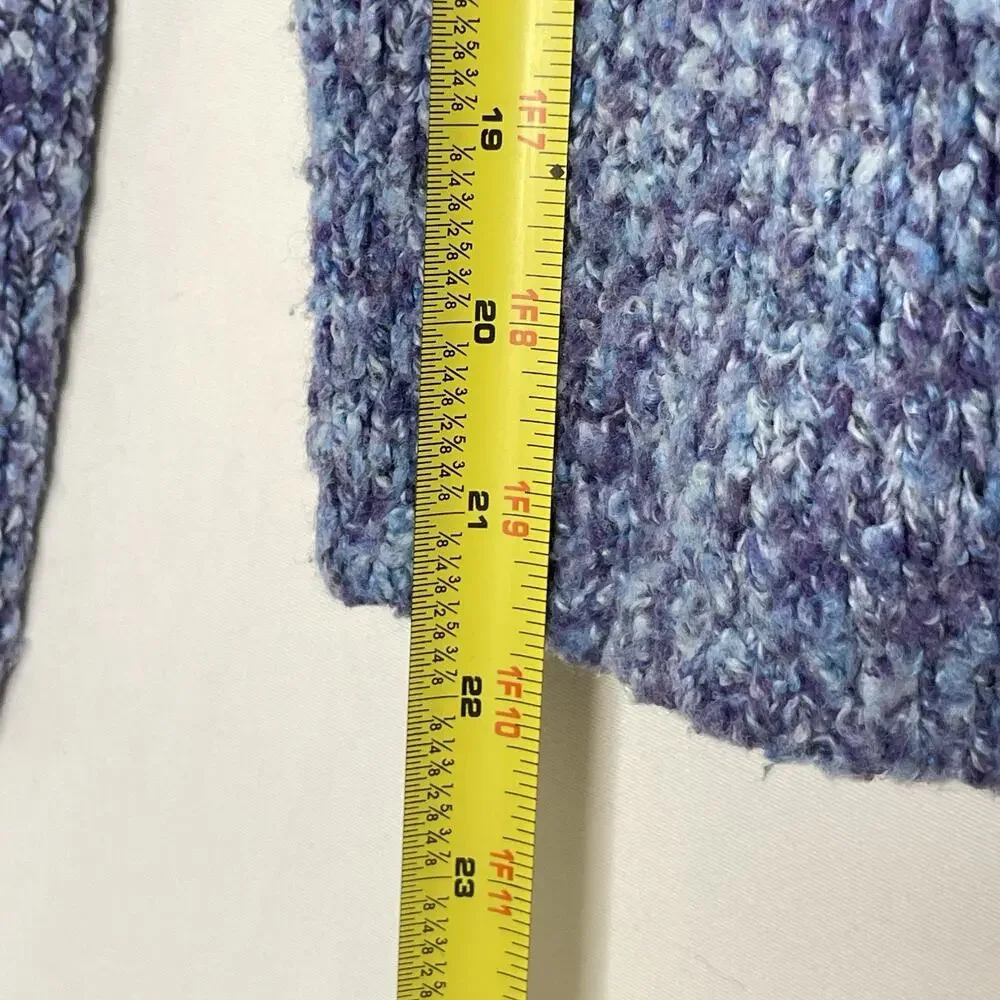Vintage Alps Sweater Womens L Blue Chunky Boat Neck Pullover Boho Artsy Y2K - Picture 7 of 7